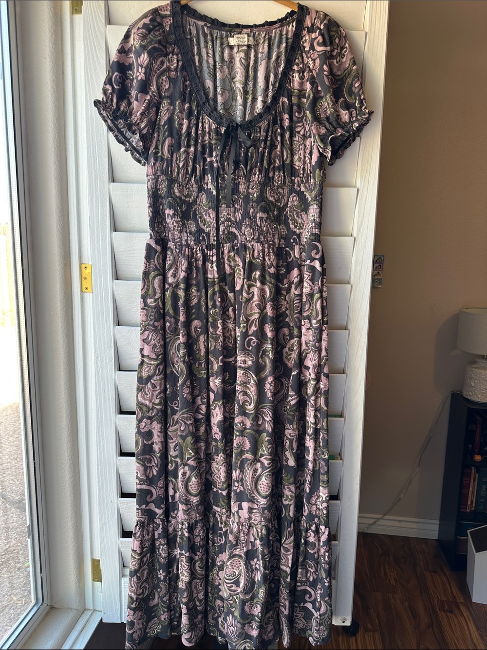 Festi Torrid Paisley Smocked Floral Puff Sleeve Maxi Cottagecore Dress 0 XL
